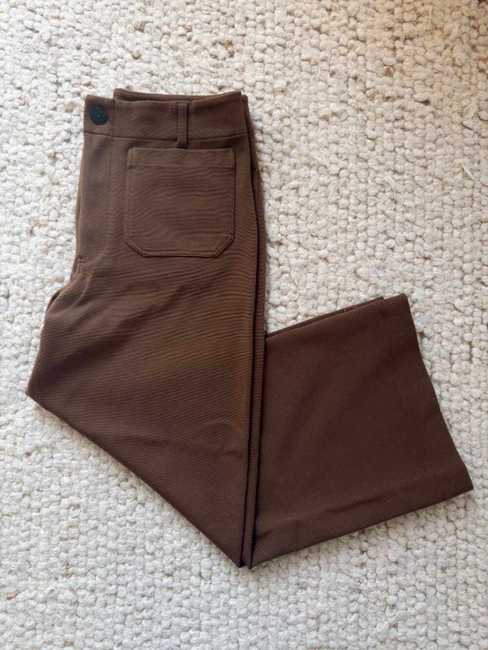 Anthropologie Maeve Colette Wide Leg Trousers Brown Size 34 US 16 XL Full Length